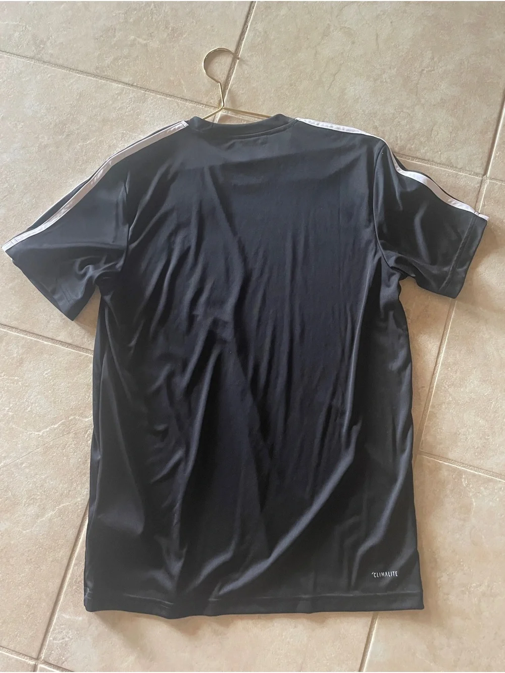 Adidas 3s z Soccer Jersey Side Stripe Round Neck Short Sleeve - Black Medium